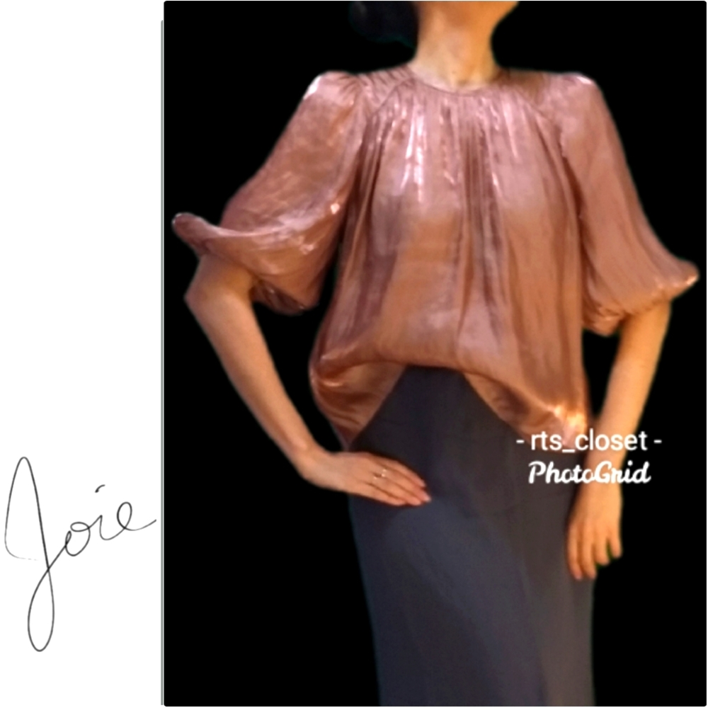 Joie Rose Gold blouse, liquid metallic